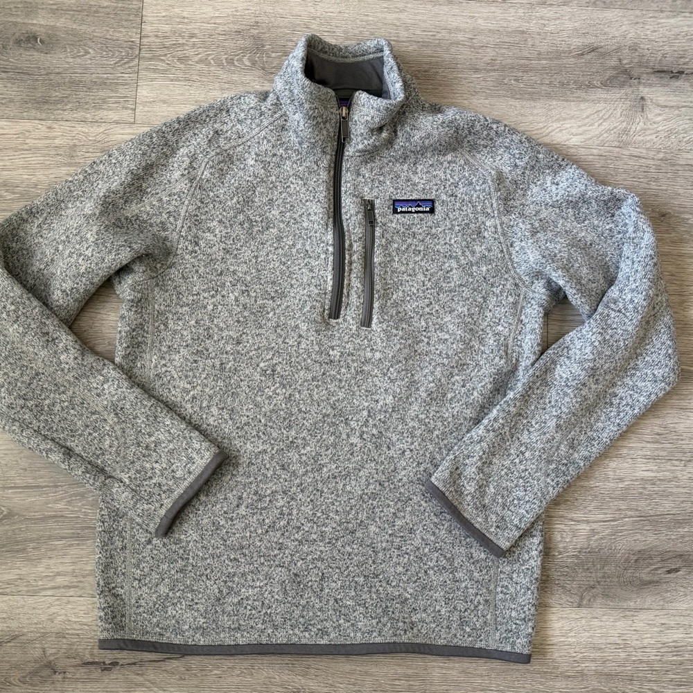 Patagonia Men's Zip-Up Sweater in Heather Gray